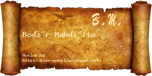Boér Mahália névjegykártya